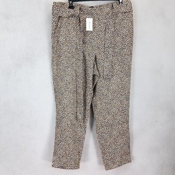 Banana Republic Pants - NEW Banana Republic Size L Animal Print Belted Crop Pants NWT $98